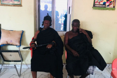 Nana Owusu Korkor II with rifle at coronation festivities (rifle swearing)