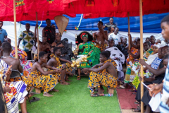 Nana Owusu Korkor II, current Tetremhene (sitting in state with green cloth)