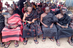 Nana Owusu Korkor II (3rd from left) with his sub chiefs